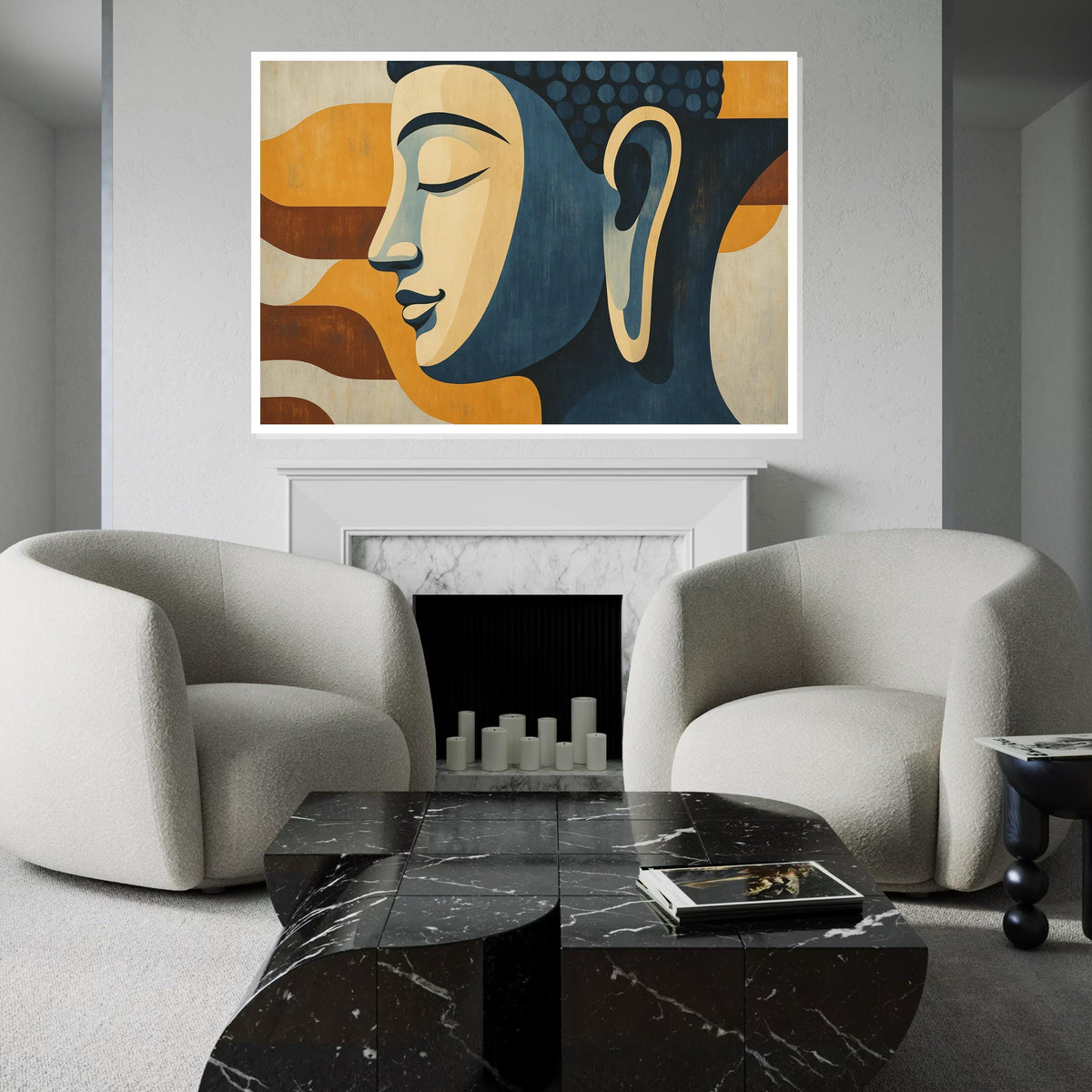 Minimalist Buddha Canvas, Abstract Buddha Wall Art, Spiritual Home Decor, Zen Canvas Print, Wall Art Canvas Design, Ready To Hang Decoration