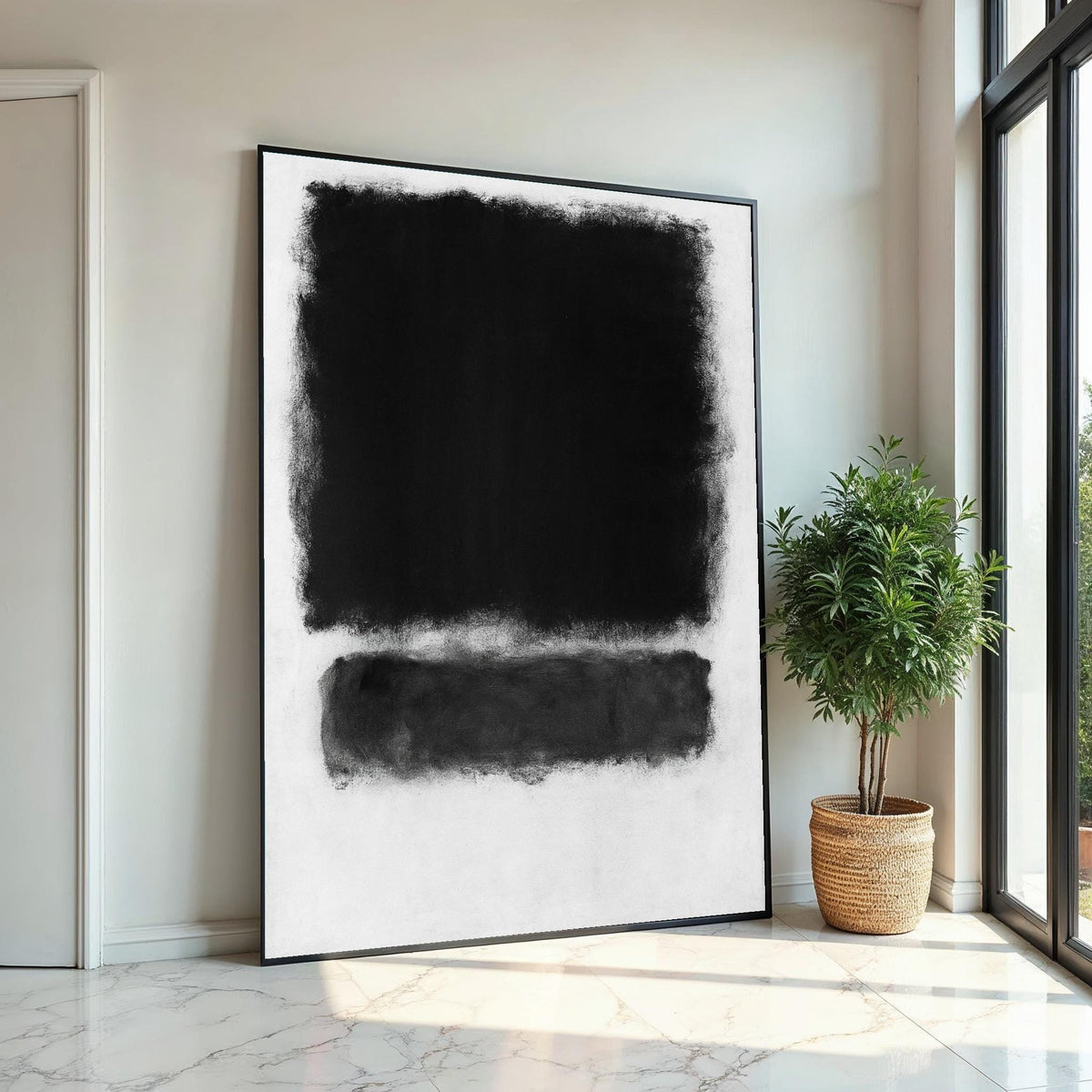 Mark Rothko Canvas, Black Abstract Wall Art, Mark Rothko Style Print, Affiche Art, Expressionist Canvas Painting, Ready To Hang Decor