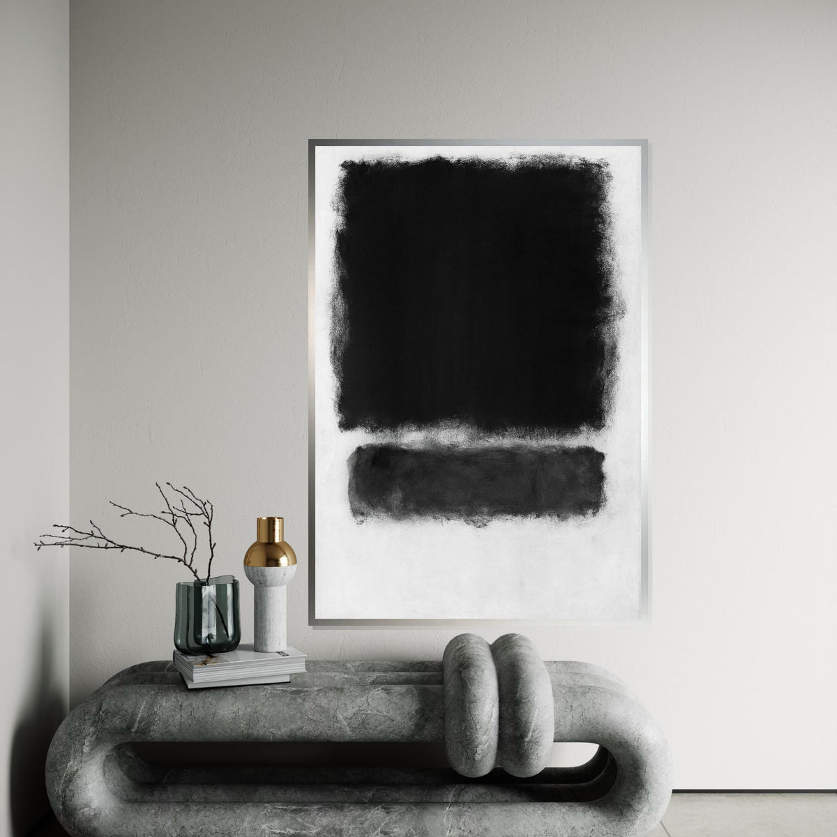 Mark Rothko Canvas, Black Abstract Wall Art, Mark Rothko Style Print, Affiche Art, Expressionist Canvas Painting, Ready To Hang Decor