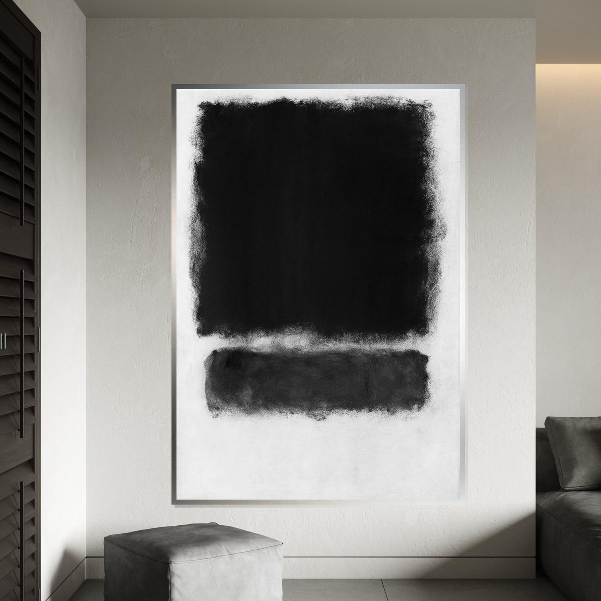 Mark Rothko Canvas, Black Abstract Wall Art, Mark Rothko Style Print, Affiche Art, Expressionist Canvas Painting, Ready To Hang Decor