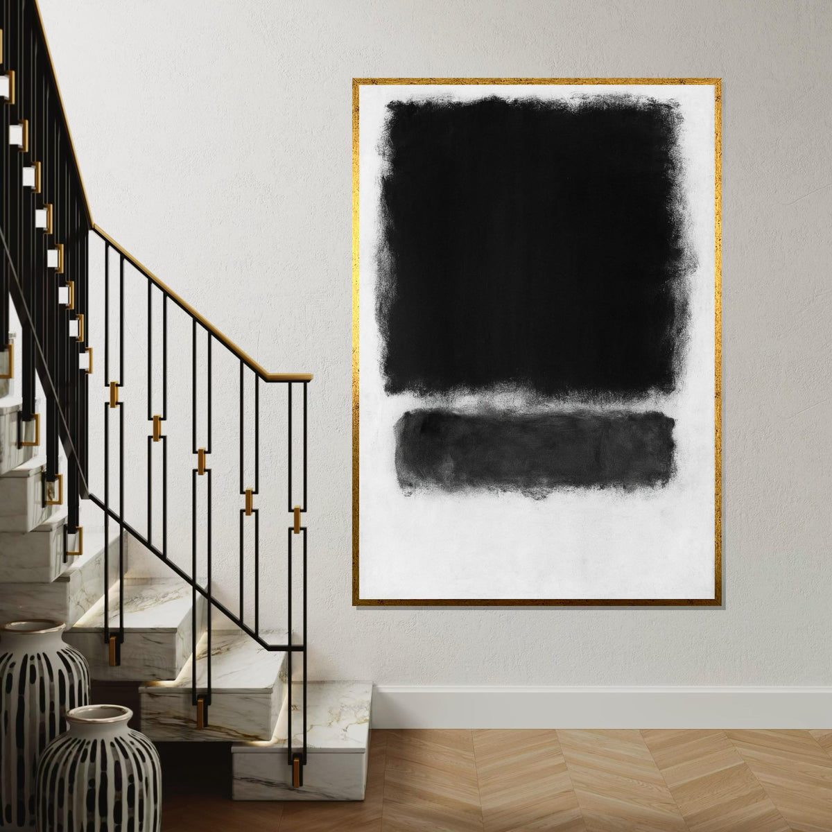 Mark Rothko Canvas, Black Abstract Wall Art, Mark Rothko Style Print, Affiche Art, Expressionist Canvas Painting, Ready To Hang Decor