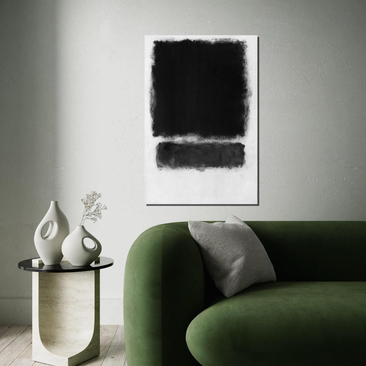 Mark Rothko Canvas, Black Abstract Wall Art, Mark Rothko Style Print, Affiche Art, Expressionist Canvas Painting, Ready To Hang Decor