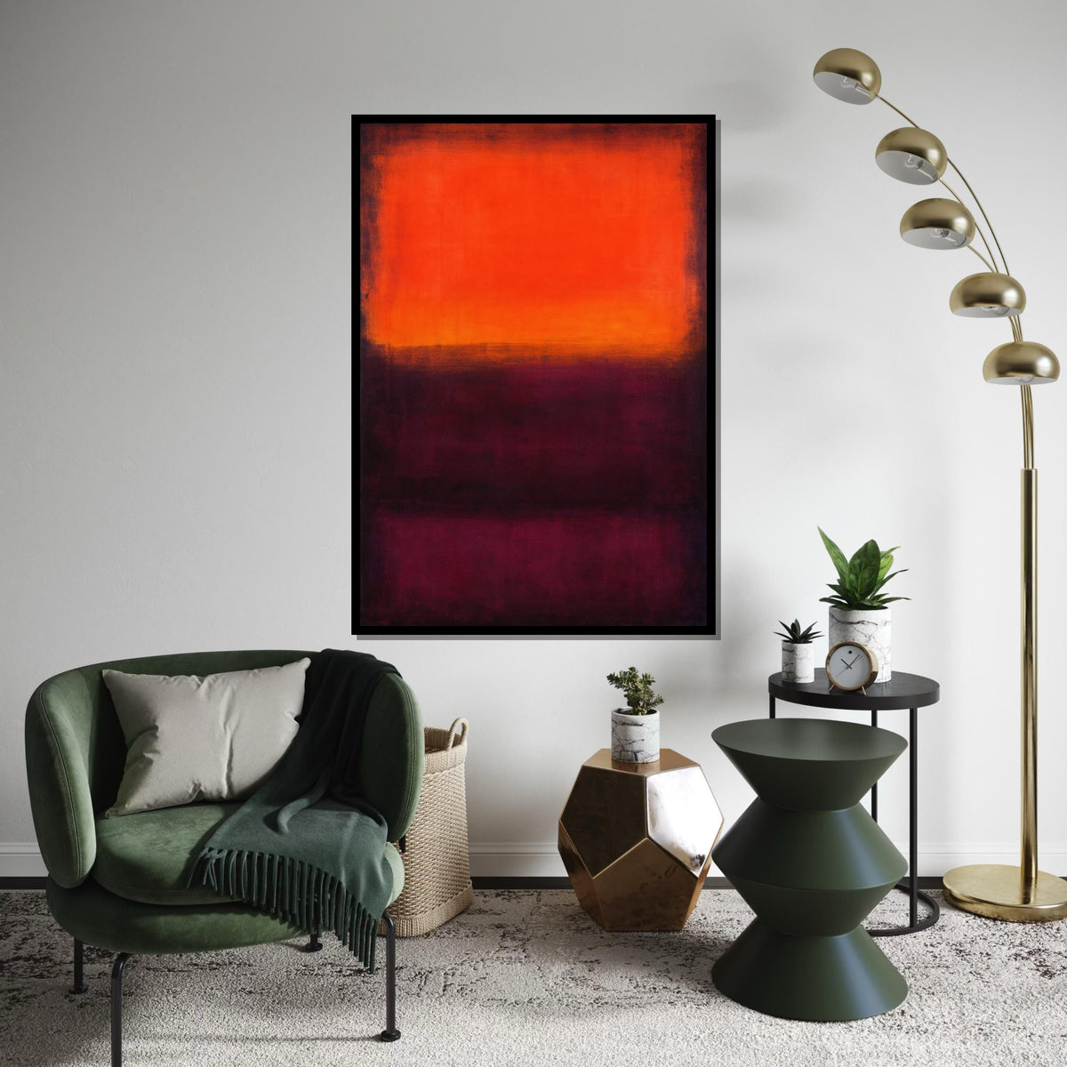 Mark Rothko Canvas,Red Mix Abstract Wall Art,Mark Rothko Style Print,Affiche Art,Expressionist Canvas Painting,Ready To Hang Decor,Print Art