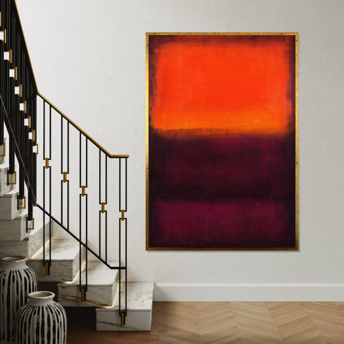 Mark Rothko Canvas,Red Mix Abstract Wall Art,Mark Rothko Style Print,Affiche Art,Expressionist Canvas Painting,Ready To Hang Decor,Print Art
