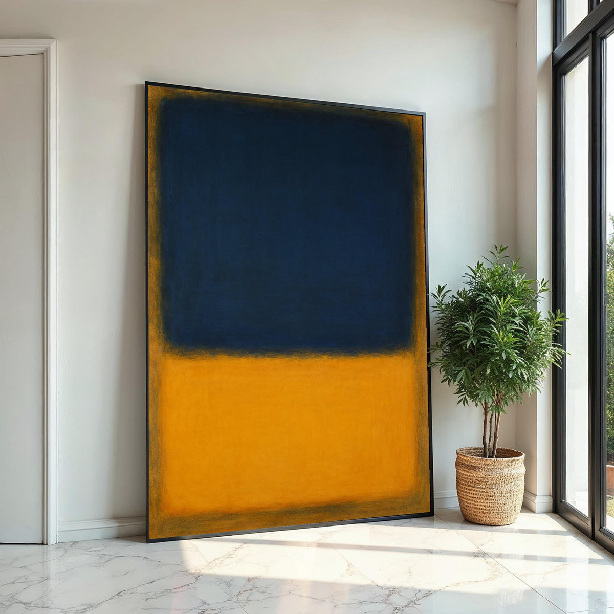 Mark Rothko Canvas, Blue-Yellow Wall Art, Mark Rothko Style Print,Affiche Art,Expressionist Canvas Painting,Ready To Hang Decor,Print Art