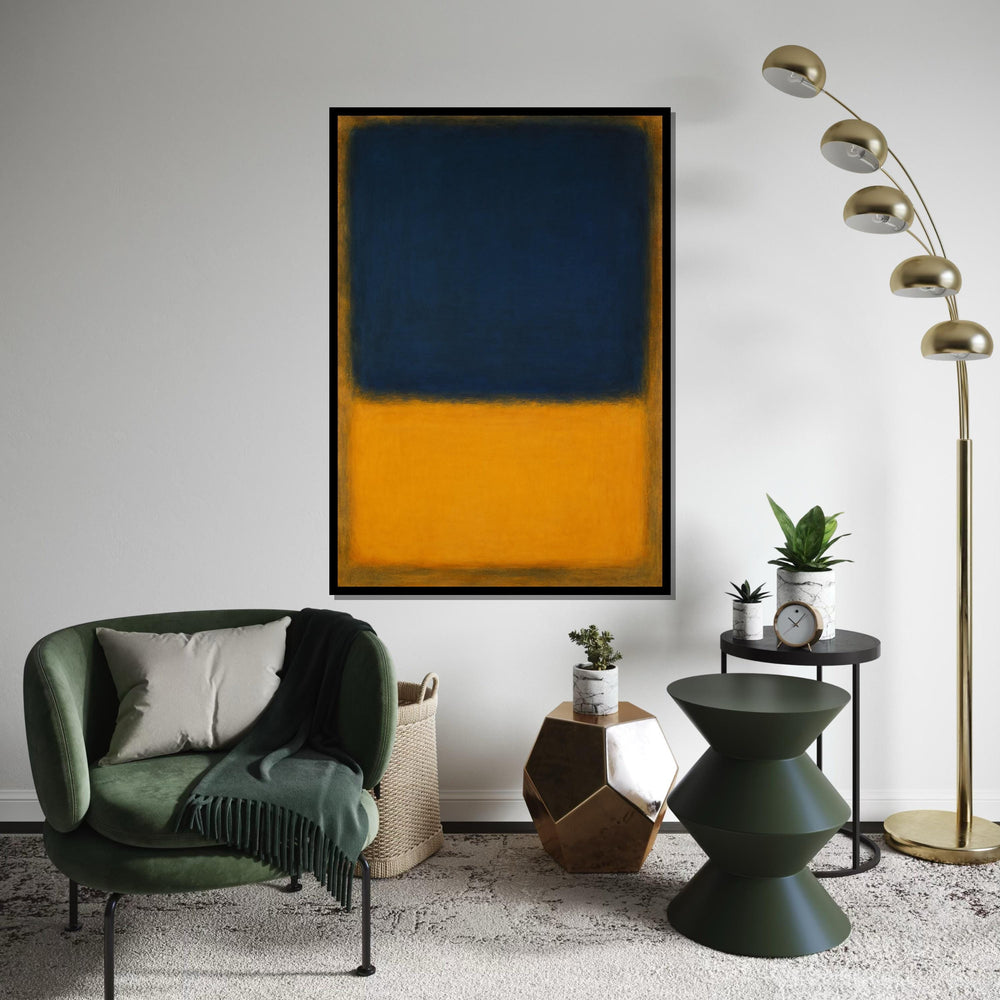 Mark Rothko Canvas, Blue-Yellow Wall Art, Mark Rothko Style Print,Affiche Art,Expressionist Canvas Painting,Ready To Hang Decor,Print Art