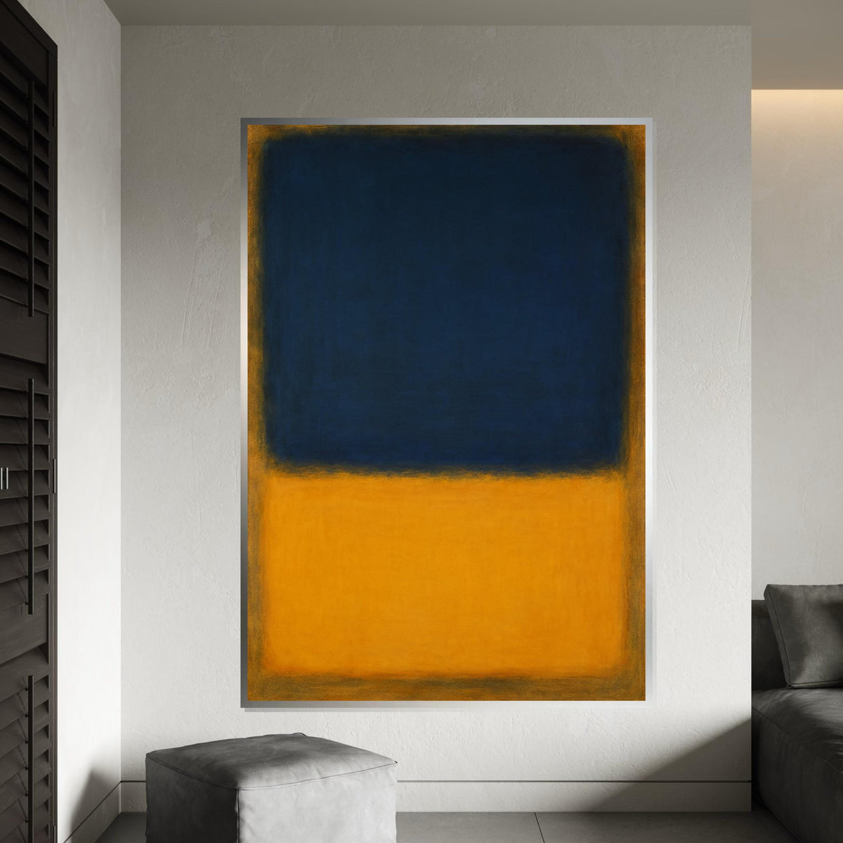 Mark Rothko Canvas, Blue-Yellow Wall Art, Mark Rothko Style Print,Affiche Art,Expressionist Canvas Painting,Ready To Hang Decor,Print Art