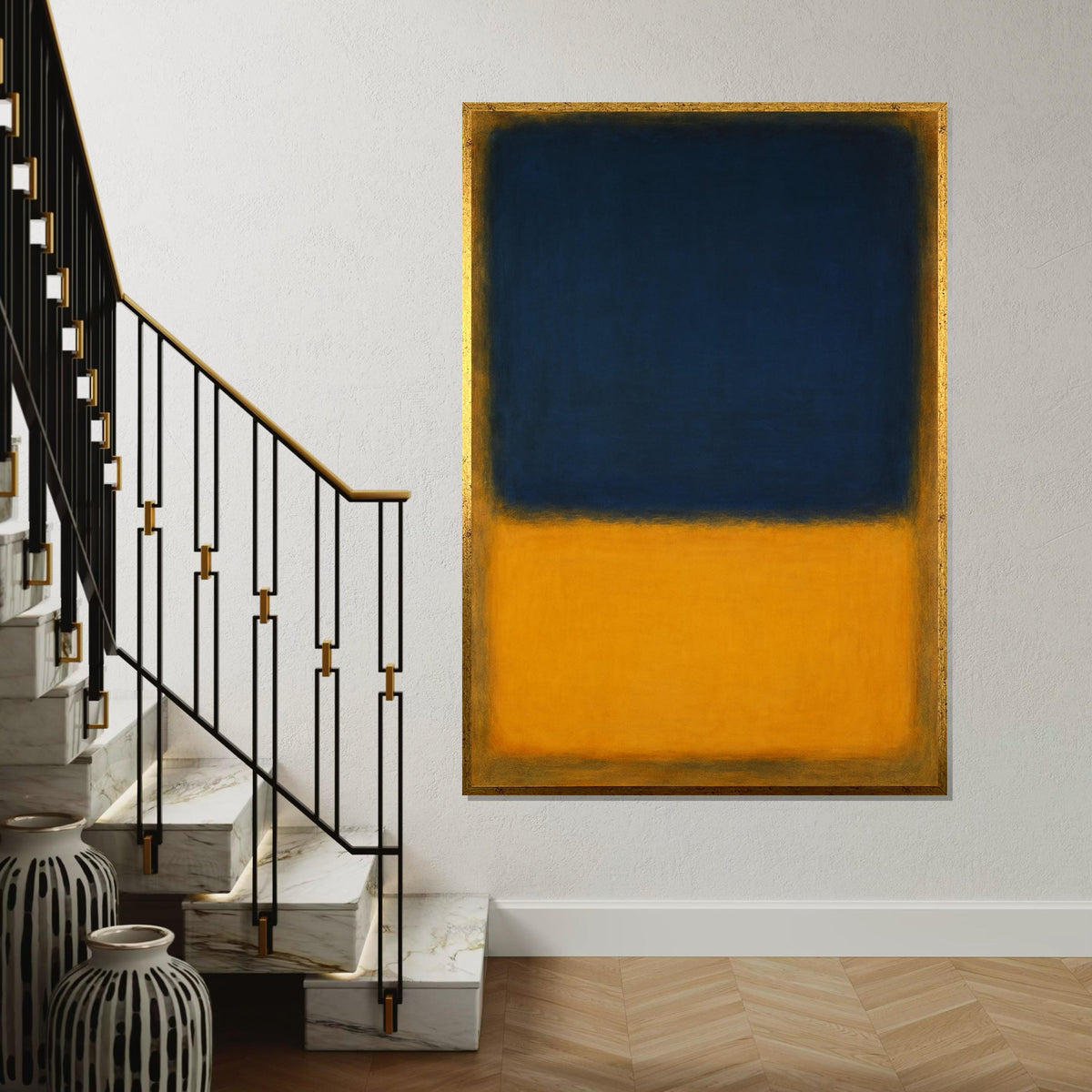 Mark Rothko Canvas, Blue-Yellow Wall Art, Mark Rothko Style Print,Affiche Art,Expressionist Canvas Painting,Ready To Hang Decor,Print Art