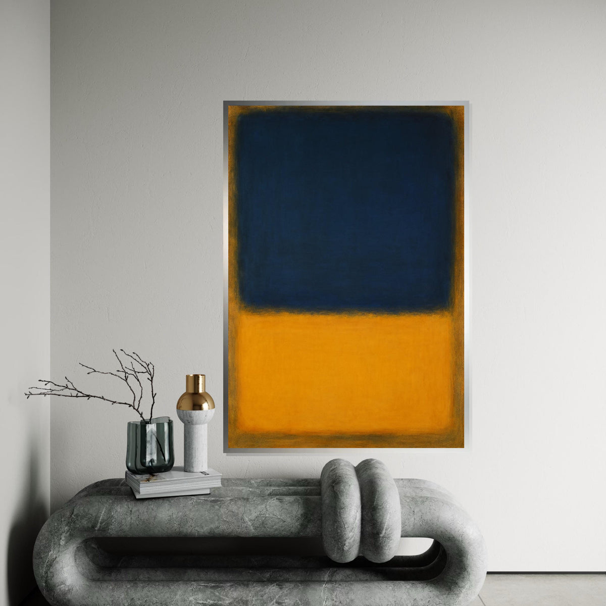Mark Rothko Canvas, Blue-Yellow Wall Art, Mark Rothko Style Print,Affiche Art,Expressionist Canvas Painting,Ready To Hang Decor,Print Art