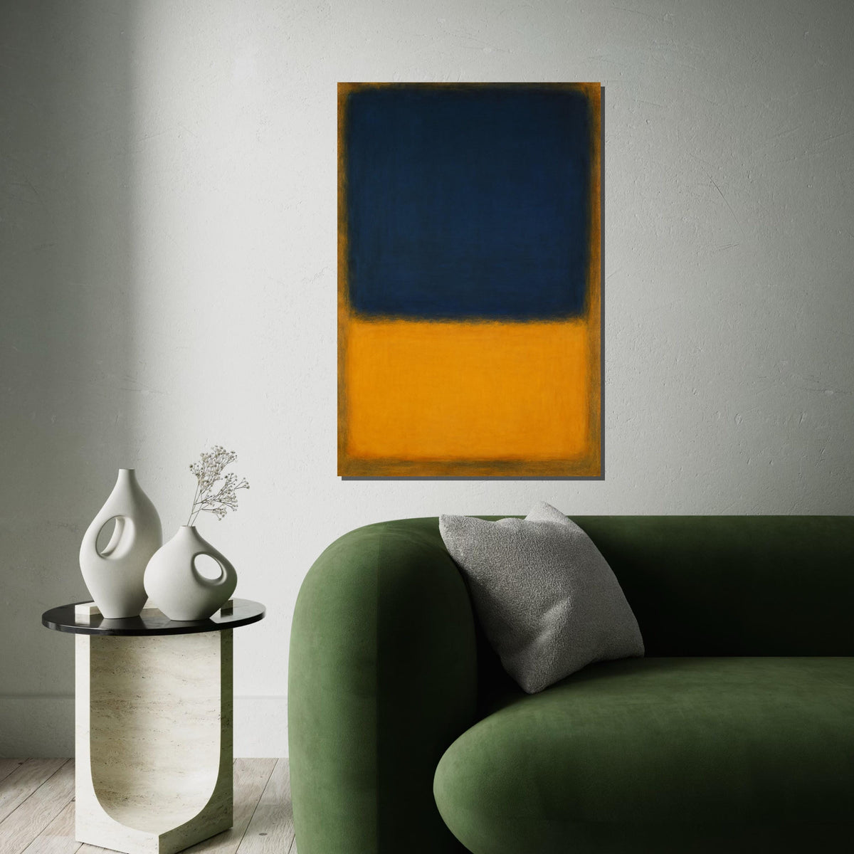 Mark Rothko Canvas, Blue-Yellow Wall Art, Mark Rothko Style Print,Affiche Art,Expressionist Canvas Painting,Ready To Hang Decor,Print Art