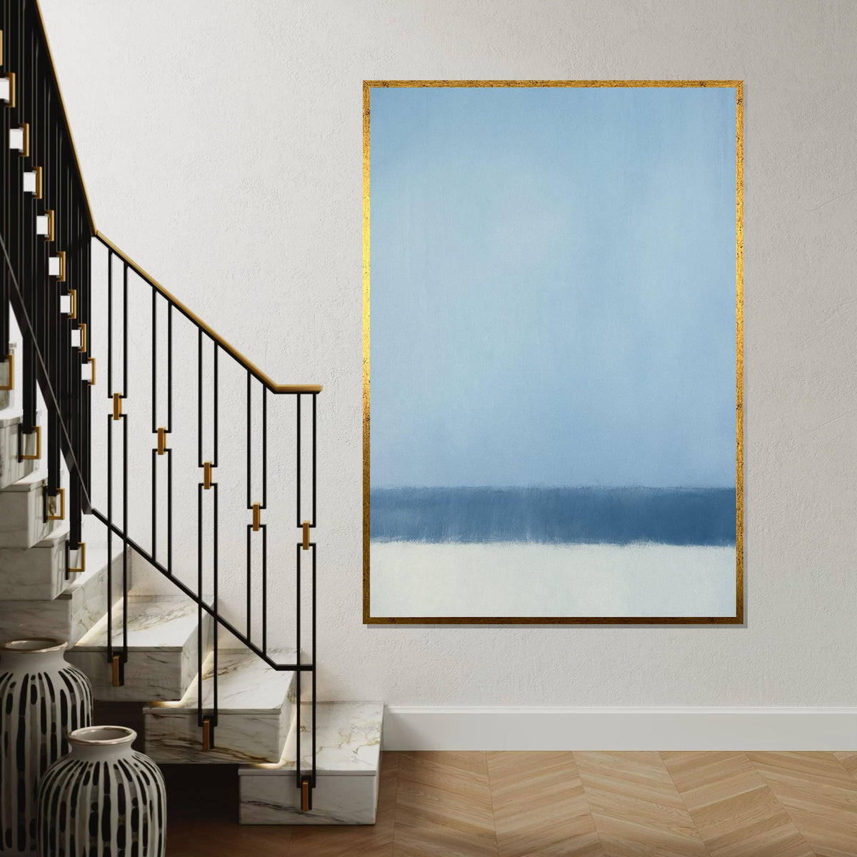 Mark Rothko Canvas, Blue Abstract Wall Art, Mark Rothko Style Print,Affiche Art,Expressionist Canvas Painting,Ready To Hang Decor,Print Art