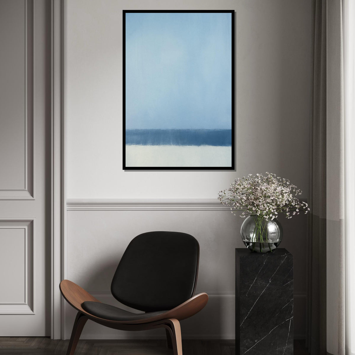 Mark Rothko Canvas, Blue Abstract Wall Art, Mark Rothko Style Print,Affiche Art,Expressionist Canvas Painting,Ready To Hang Decor,Print Art