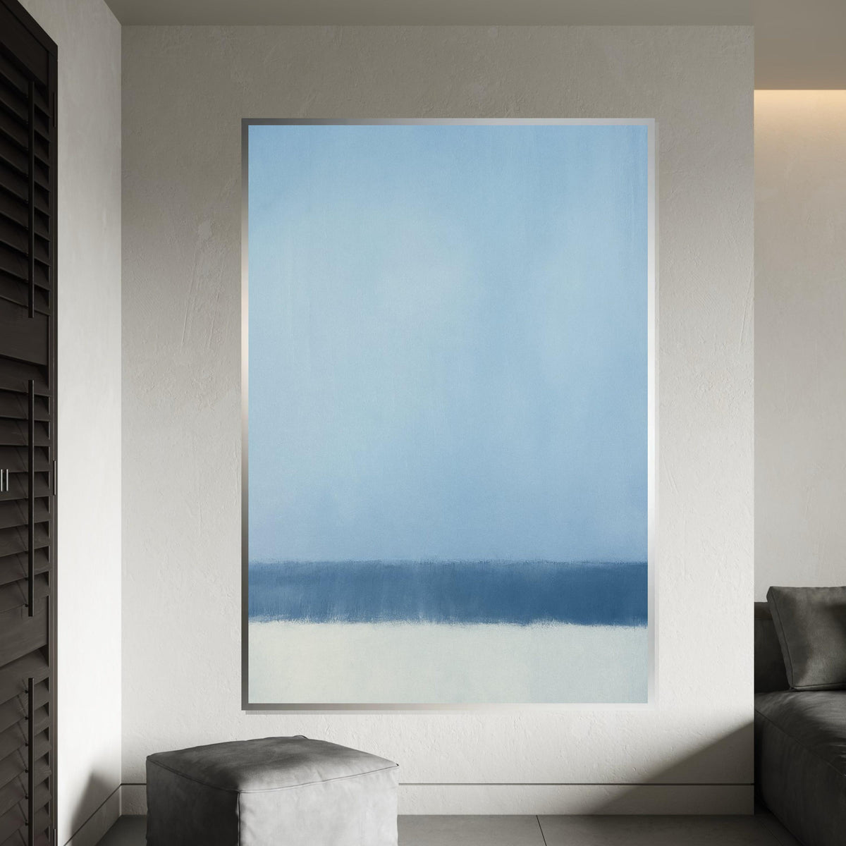 Mark Rothko Canvas, Blue Abstract Wall Art, Mark Rothko Style Print,Affiche Art,Expressionist Canvas Painting,Ready To Hang Decor,Print Art