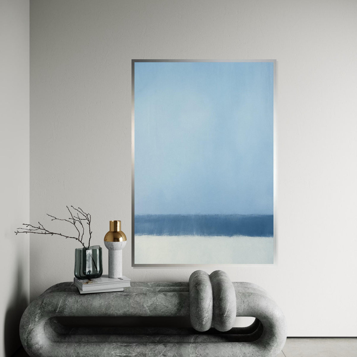 Mark Rothko Canvas, Blue Abstract Wall Art, Mark Rothko Style Print,Affiche Art,Expressionist Canvas Painting,Ready To Hang Decor,Print Art