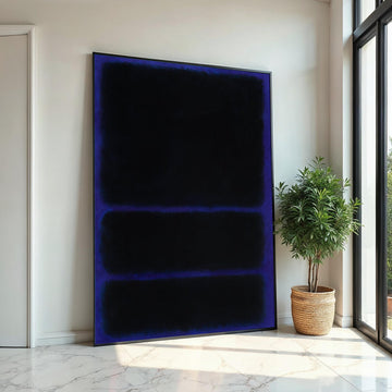 Mark Rothko Canvas, Black-Blue Abstract Wall Art, Mark Rothko Style Print,Affiche Art,Expressionist Canvas Painting,Ready To Hang Decor