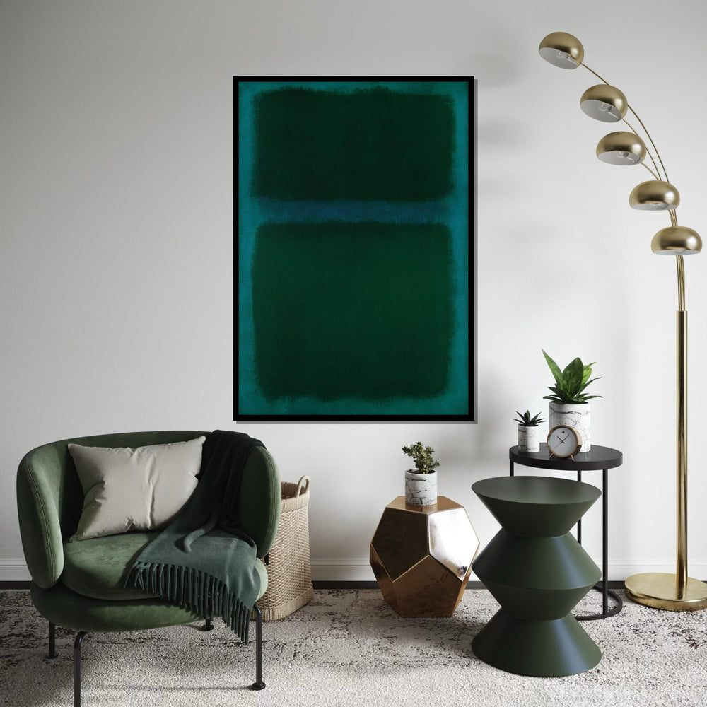 Mark Rothko Canvas, Green Abstract Wall Art, Mark Rothko Style Print,Affiche Art,Expressionist Canvas Painting,Ready To Hang Decor,Print Art