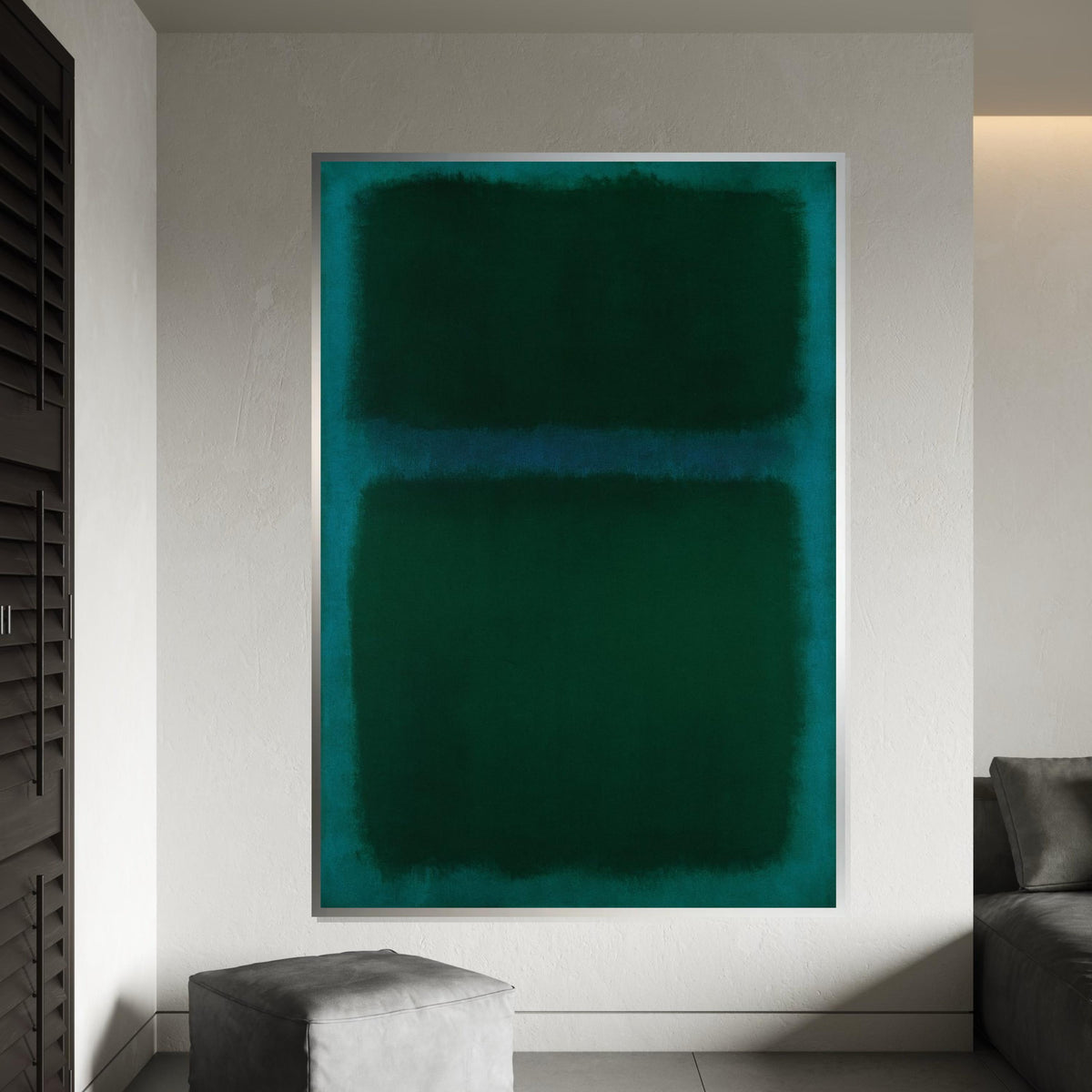 Mark Rothko Canvas, Green Abstract Wall Art, Mark Rothko Style Print,Affiche Art,Expressionist Canvas Painting,Ready To Hang Decor,Print Art
