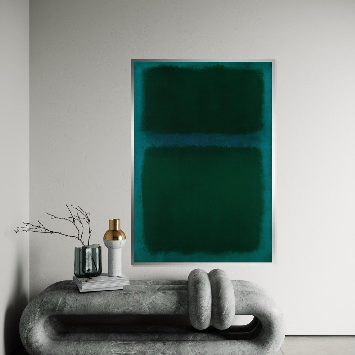 Mark Rothko Canvas, Green Abstract Wall Art, Mark Rothko Style Print,Affiche Art,Expressionist Canvas Painting,Ready To Hang Decor,Print Art