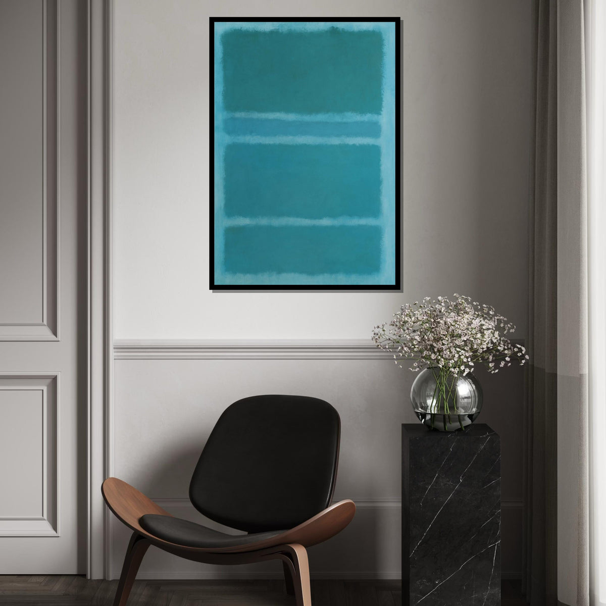 Mark Rothko Canvas, Green Abstract Wall Art, Mark Rothko Style Print,Affiche Art,Expressionist Canvas Painting,Ready To Hang Decor,Print Art