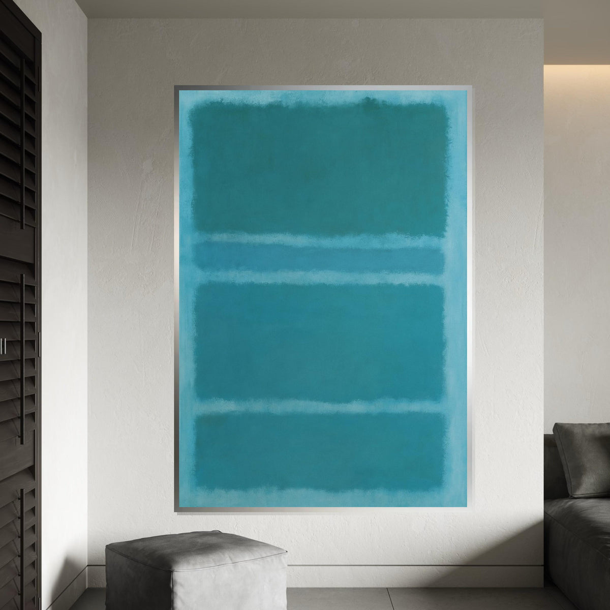 Mark Rothko Canvas, Green Abstract Wall Art, Mark Rothko Style Print,Affiche Art,Expressionist Canvas Painting,Ready To Hang Decor,Print Art