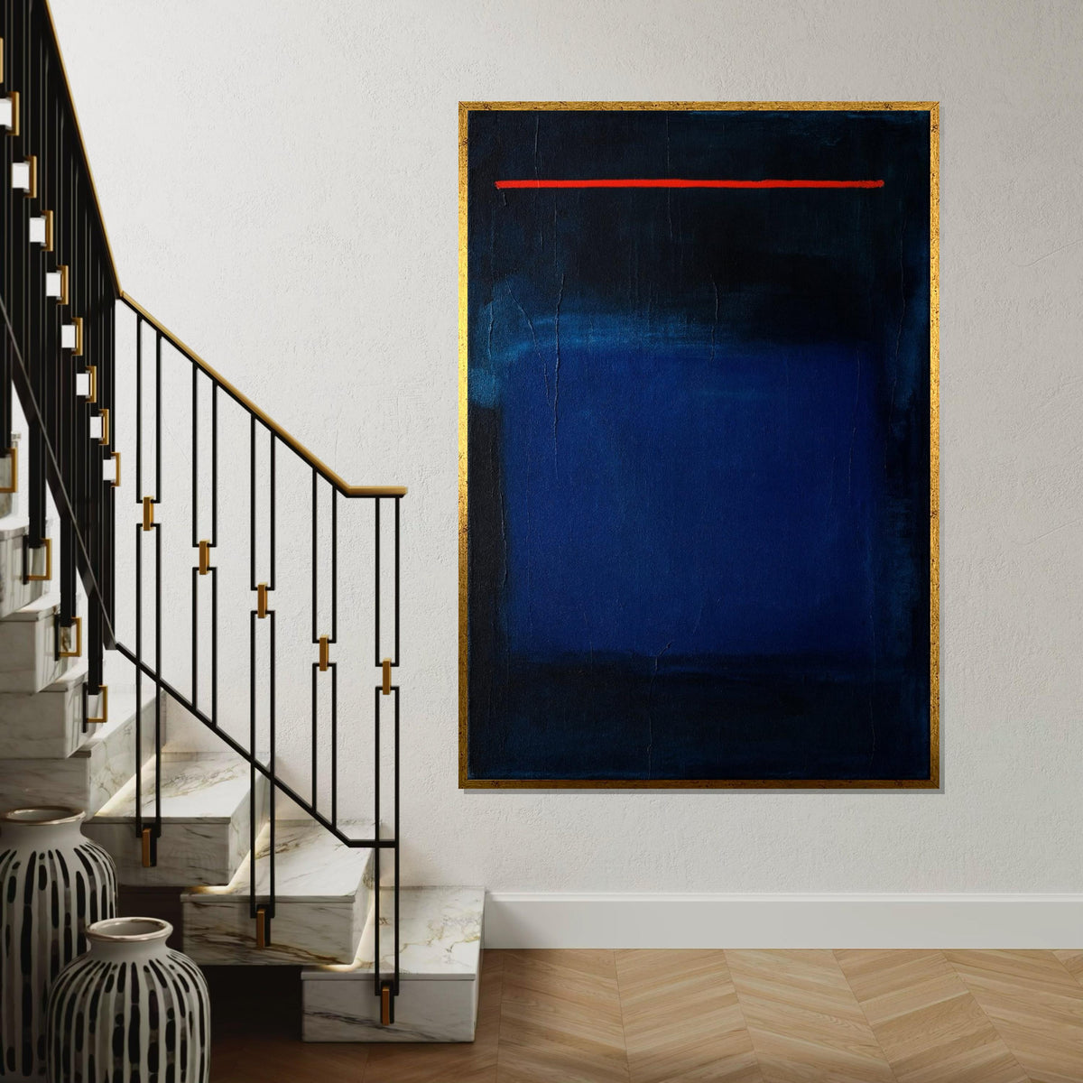 Mark Rothko Canvas, Red Abstract Wall Art, Mark Rothko Style Print,Affiche Art,Expressionist Canvas Painting,Ready To Hang Decor,Print Art