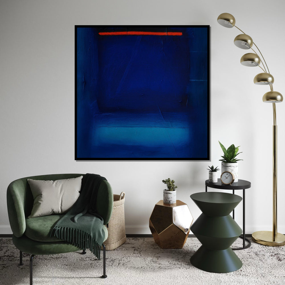 Mark Rothko Canvas, Blue Abstract Wall Art, Mark Rothko Style Print,Affiche Art,Expressionist Canvas Painting,Ready To Hang Decor,Print Art