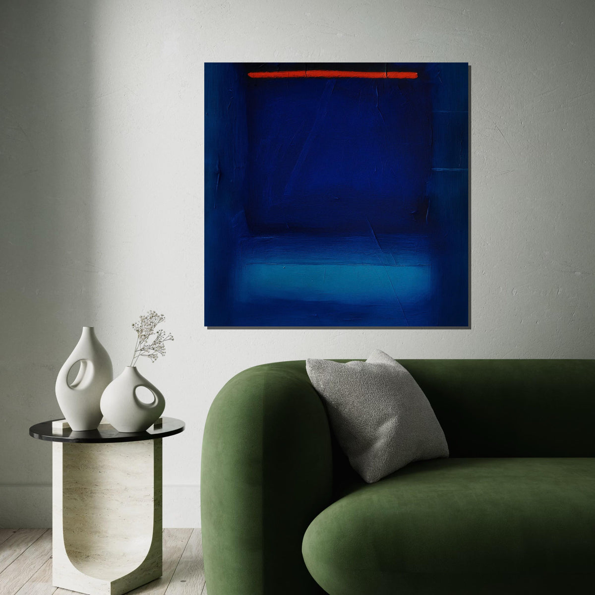 Mark Rothko Canvas, Blue Abstract Wall Art, Mark Rothko Style Print,Affiche Art,Expressionist Canvas Painting,Ready To Hang Decor,Print Art