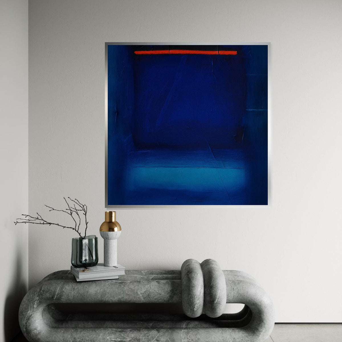 Mark Rothko Canvas, Blue Abstract Wall Art, Mark Rothko Style Print,Affiche Art,Expressionist Canvas Painting,Ready To Hang Decor,Print Art