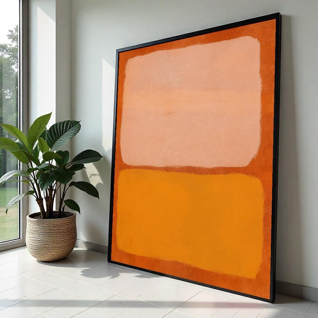 Abstract Color Block Canvas, Orange and Peach Tones, Modern Wall Art, Minimalist Canvas Print, Wall Art Canvas Design, Ready to Hang