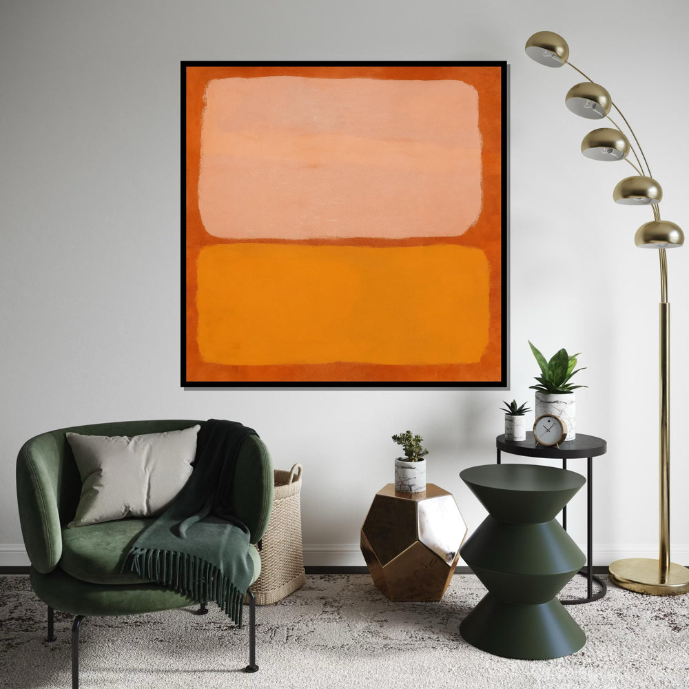 Abstract Color Block Canvas, Orange and Peach Tones, Modern Wall Art, Minimalist Canvas Print, Wall Art Canvas Design, Ready to Hang