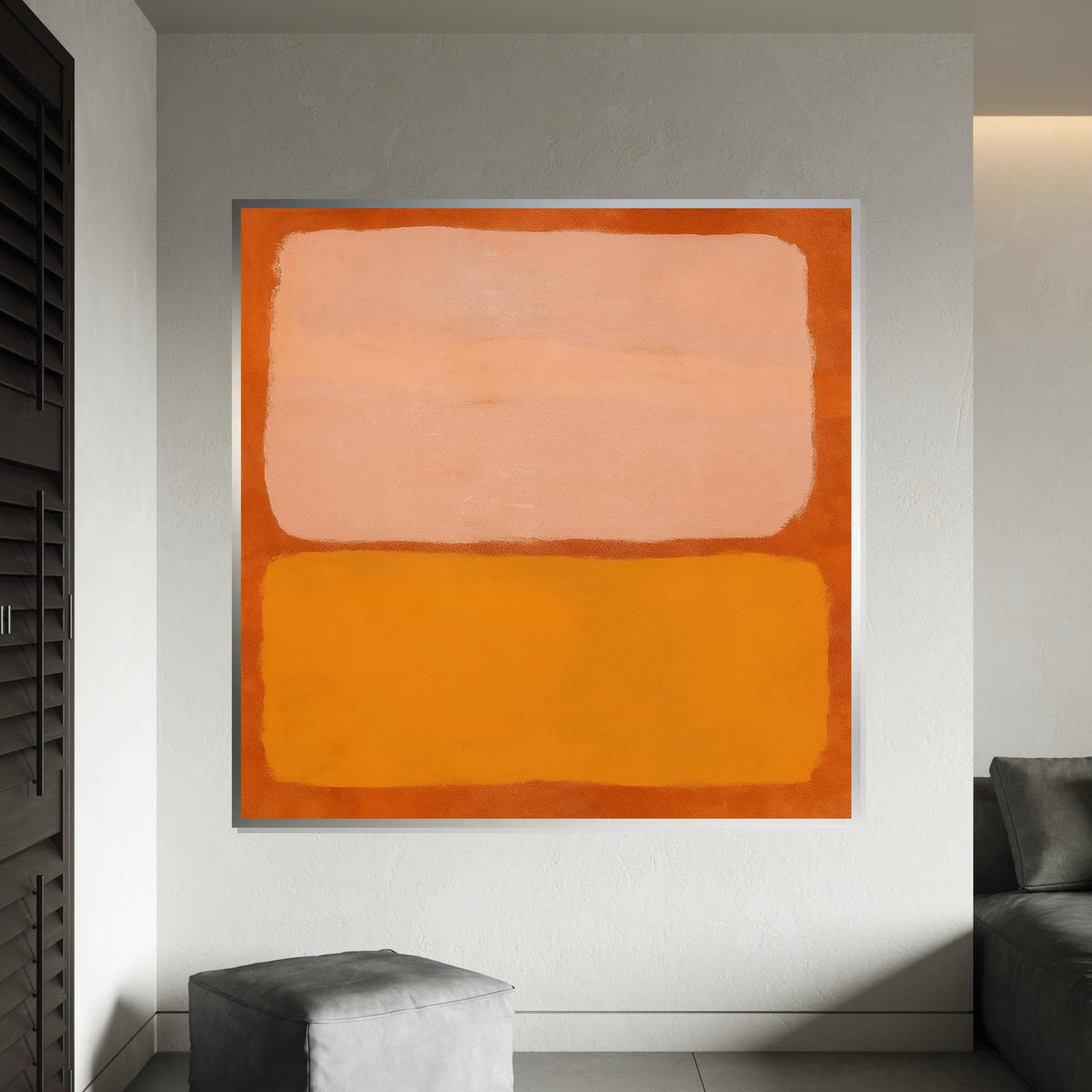 Abstract Color Block Canvas, Orange and Peach Tones, Modern Wall Art, Minimalist Canvas Print, Wall Art Canvas Design, Ready to Hang