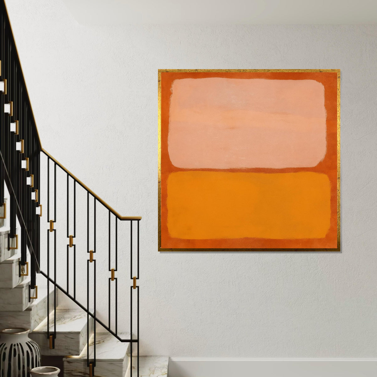 Abstract Color Block Canvas, Orange and Peach Tones, Modern Wall Art, Minimalist Canvas Print, Wall Art Canvas Design, Ready to Hang