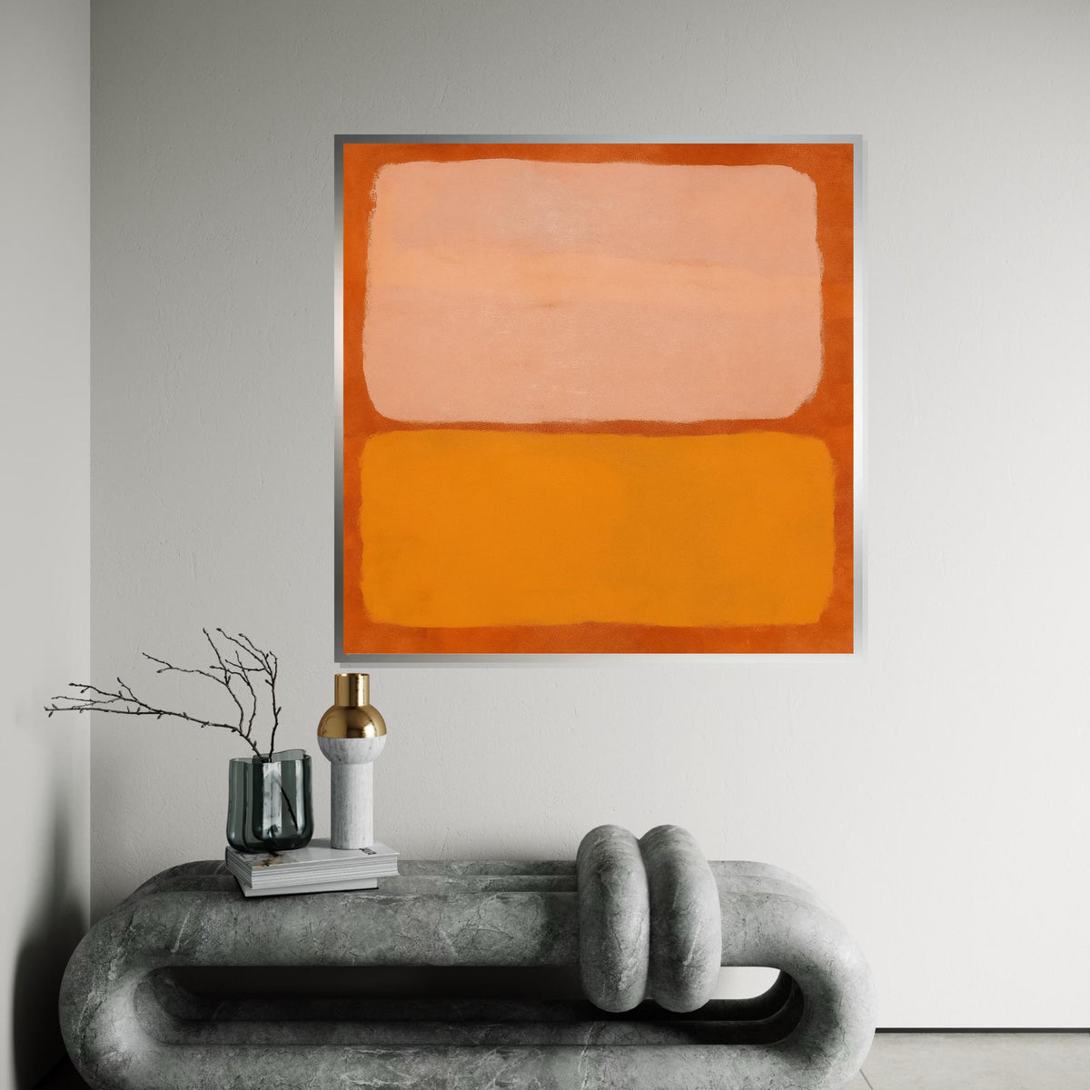 Abstract Color Block Canvas, Orange and Peach Tones, Modern Wall Art, Minimalist Canvas Print, Wall Art Canvas Design, Ready to Hang