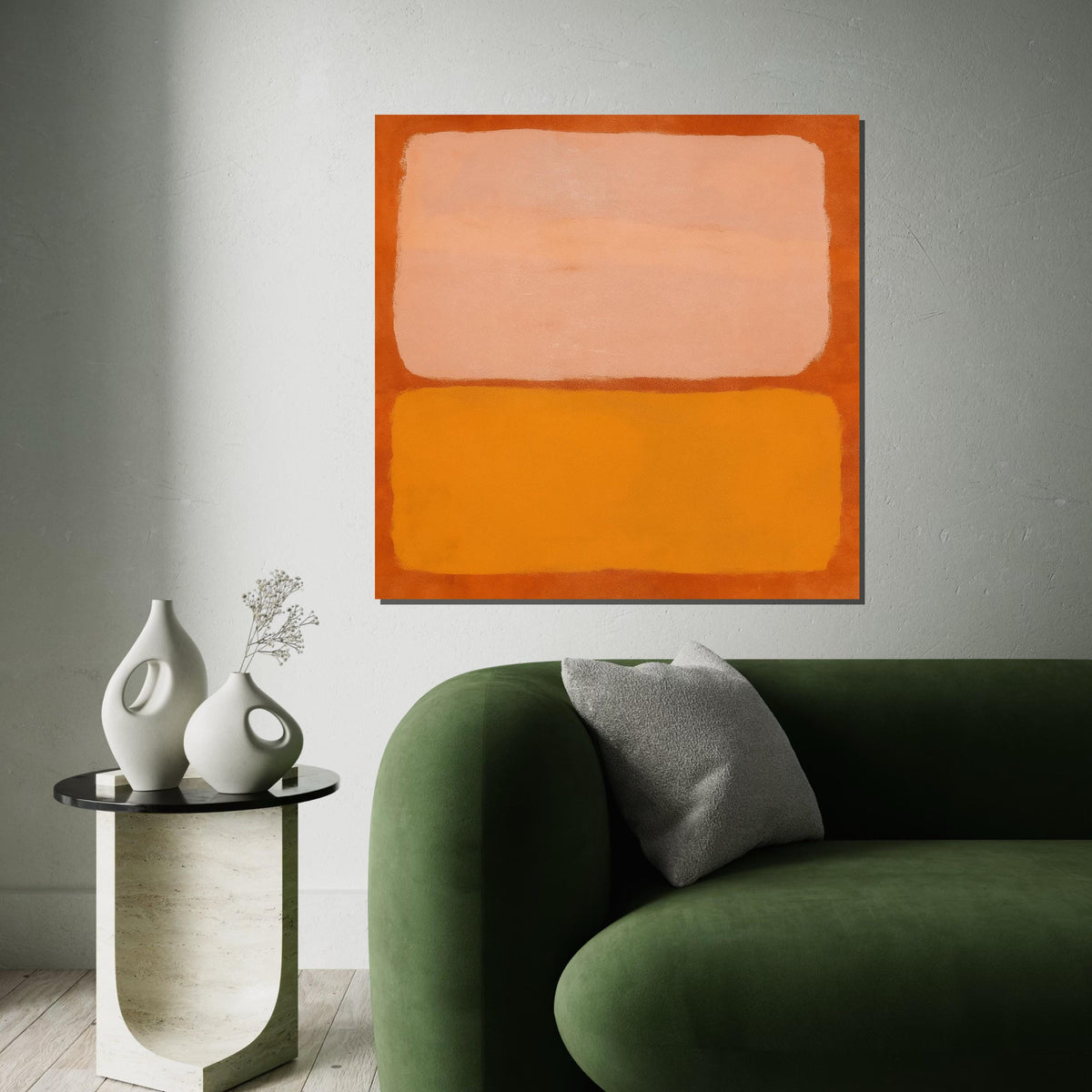 Abstract Color Block Canvas, Orange and Peach Tones, Modern Wall Art, Minimalist Canvas Print, Wall Art Canvas Design, Ready to Hang