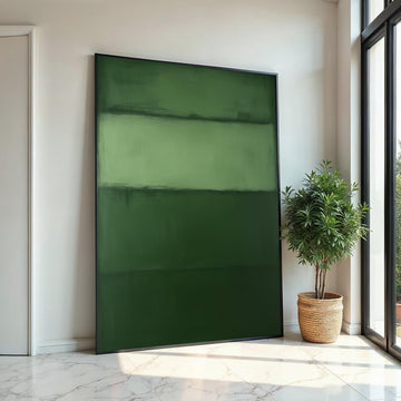 Mark Rothko Canvas, Green Abstract Wall Art, Mark Rothko Style Print,Affiche Art,Expressionist Canvas Painting,Ready To Hang Decor,Print Art