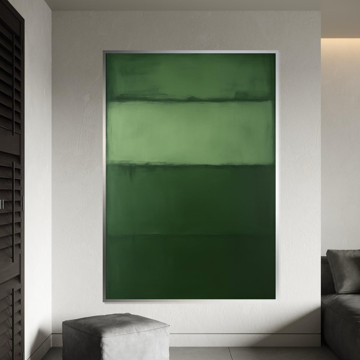Mark Rothko Canvas, Green Abstract Wall Art, Mark Rothko Style Print,Affiche Art,Expressionist Canvas Painting,Ready To Hang Decor,Print Art
