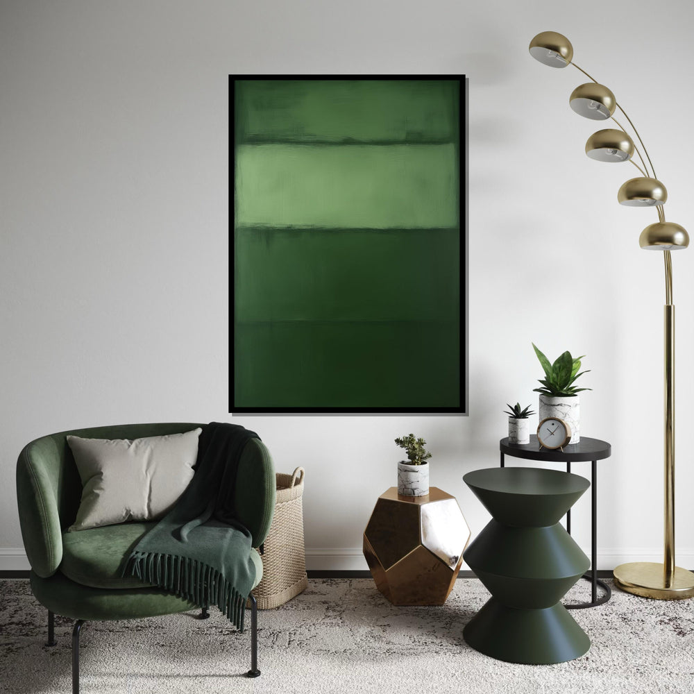 Mark Rothko Canvas, Green Abstract Wall Art, Mark Rothko Style Print,Affiche Art,Expressionist Canvas Painting,Ready To Hang Decor,Print Art