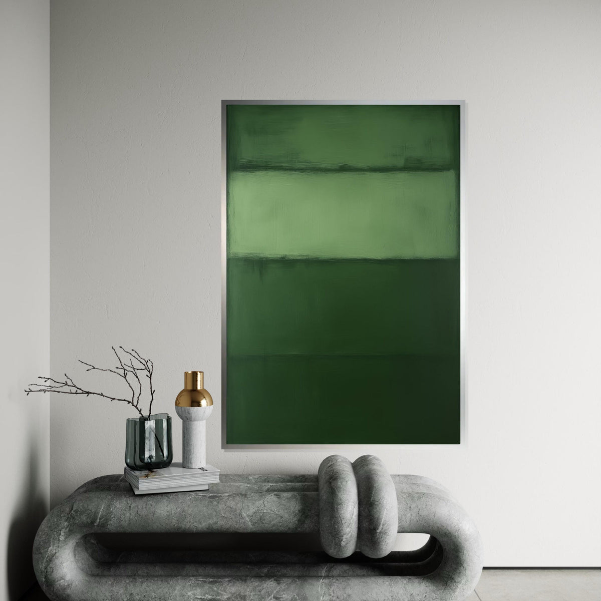 Mark Rothko Canvas, Green Abstract Wall Art, Mark Rothko Style Print,Affiche Art,Expressionist Canvas Painting,Ready To Hang Decor,Print Art