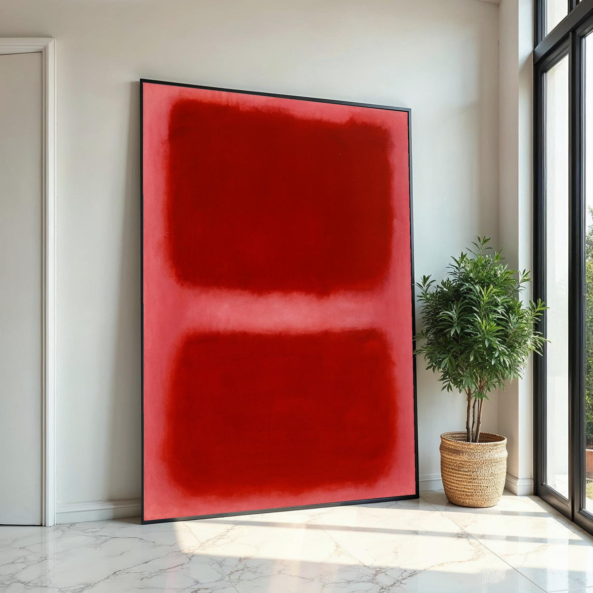 Mark Rothko Canvas, Red Abstract Wall Art, Mark Rothko Style Print,Affiche Art,Expressionist Canvas Painting,Ready To Hang Decor,Print Art