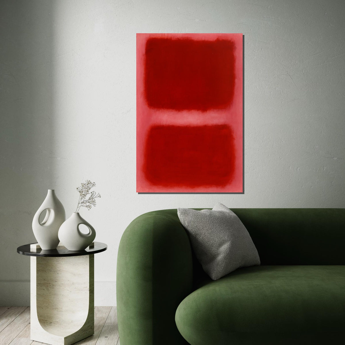 Mark Rothko Canvas, Red Abstract Wall Art, Mark Rothko Style Print,Affiche Art,Expressionist Canvas Painting,Ready To Hang Decor,Print Art
