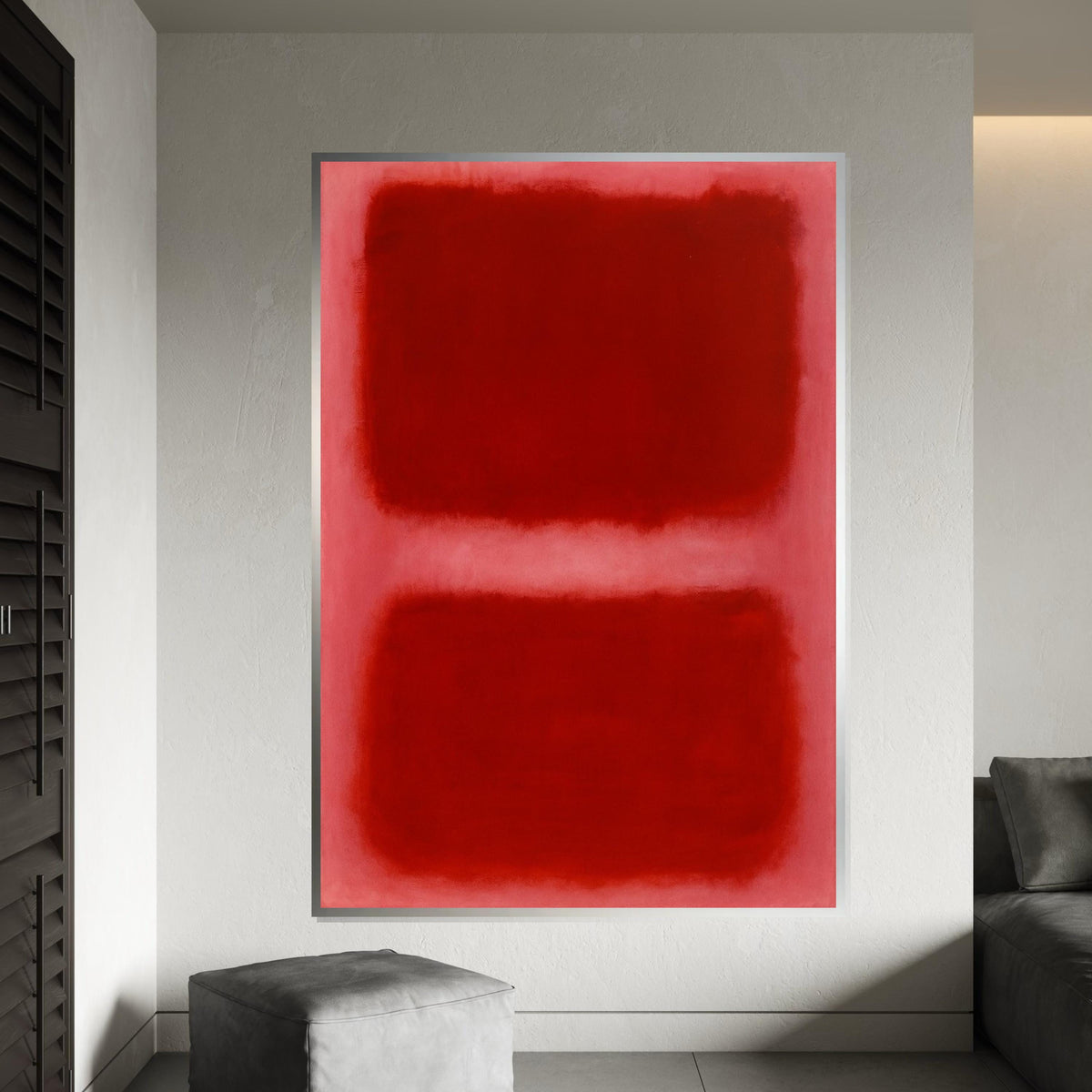 Mark Rothko Canvas, Red Abstract Wall Art, Mark Rothko Style Print,Affiche Art,Expressionist Canvas Painting,Ready To Hang Decor,Print Art