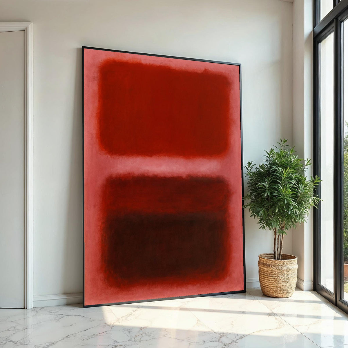 Mark Rothko Canvas, Red Abstract Wall Art, Mark Rothko Style Print,Affiche Art,Expressionist Canvas Painting,Ready To Hang Decor,Print Art