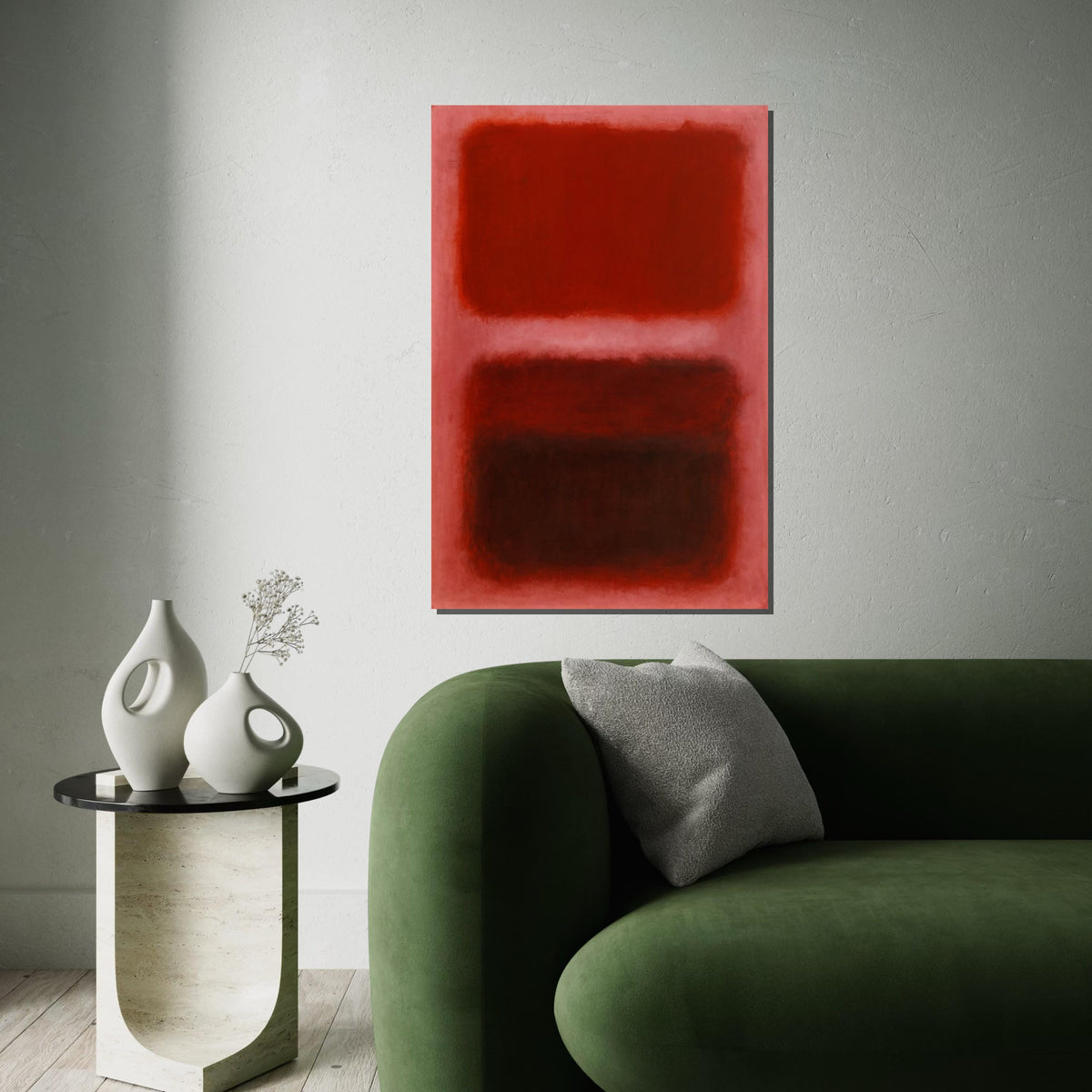 Mark Rothko Canvas, Red Abstract Wall Art, Mark Rothko Style Print,Affiche Art,Expressionist Canvas Painting,Ready To Hang Decor,Print Art