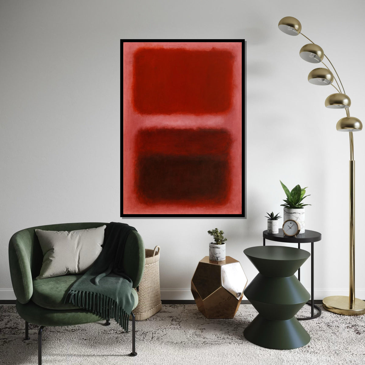 Mark Rothko Canvas, Red Abstract Wall Art, Mark Rothko Style Print,Affiche Art,Expressionist Canvas Painting,Ready To Hang Decor,Print Art