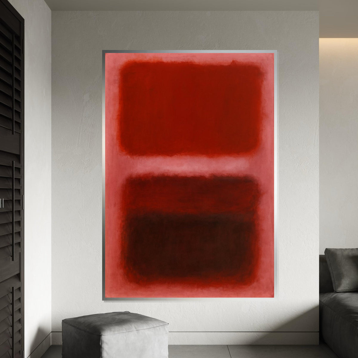 Mark Rothko Canvas, Red Abstract Wall Art, Mark Rothko Style Print,Affiche Art,Expressionist Canvas Painting,Ready To Hang Decor,Print Art