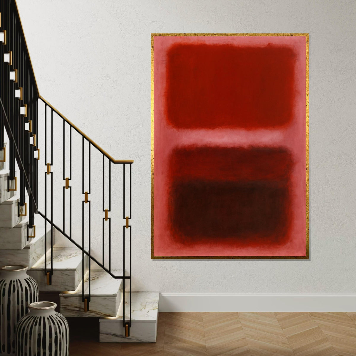 Mark Rothko Canvas, Red Abstract Wall Art, Mark Rothko Style Print,Affiche Art,Expressionist Canvas Painting,Ready To Hang Decor,Print Art