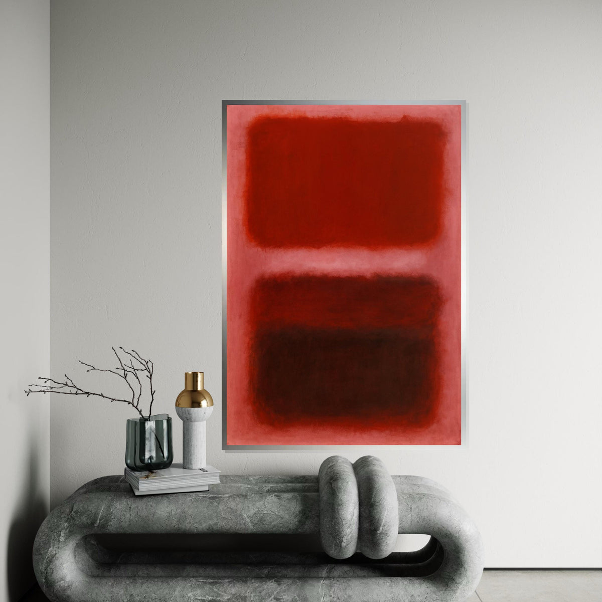 Mark Rothko Canvas, Red Abstract Wall Art, Mark Rothko Style Print,Affiche Art,Expressionist Canvas Painting,Ready To Hang Decor,Print Art