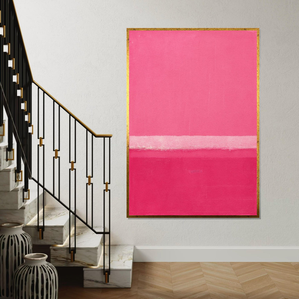Mark Rothko Canvas, Pink Abstract Wall Art, Mark Rothko Style Print,Affiche Art,Expressionist Canvas Painting,Ready To Hang Decor,Print Art