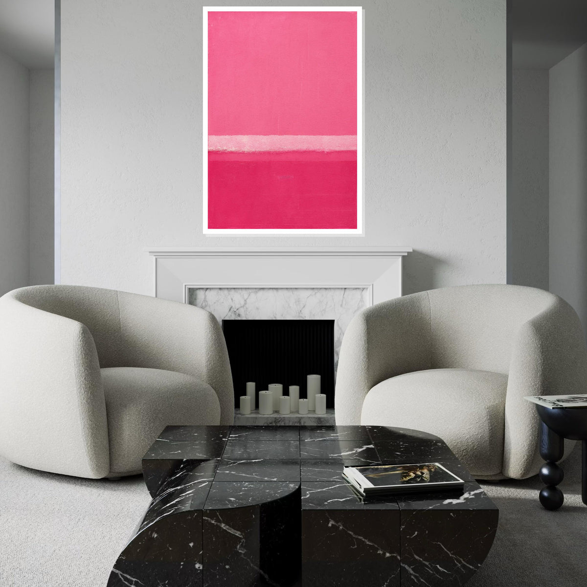 Mark Rothko Canvas, Pink Abstract Wall Art, Mark Rothko Style Print,Affiche Art,Expressionist Canvas Painting,Ready To Hang Decor,Print Art