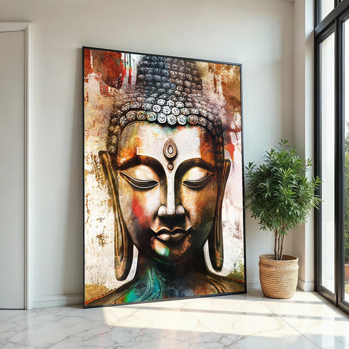 Buddha Canvas Wall Art, Spiritual Art Poster, Zen Buddha Print, Wall Art Canvas Design, Peaceful Decor, Ready To Hang Decoration